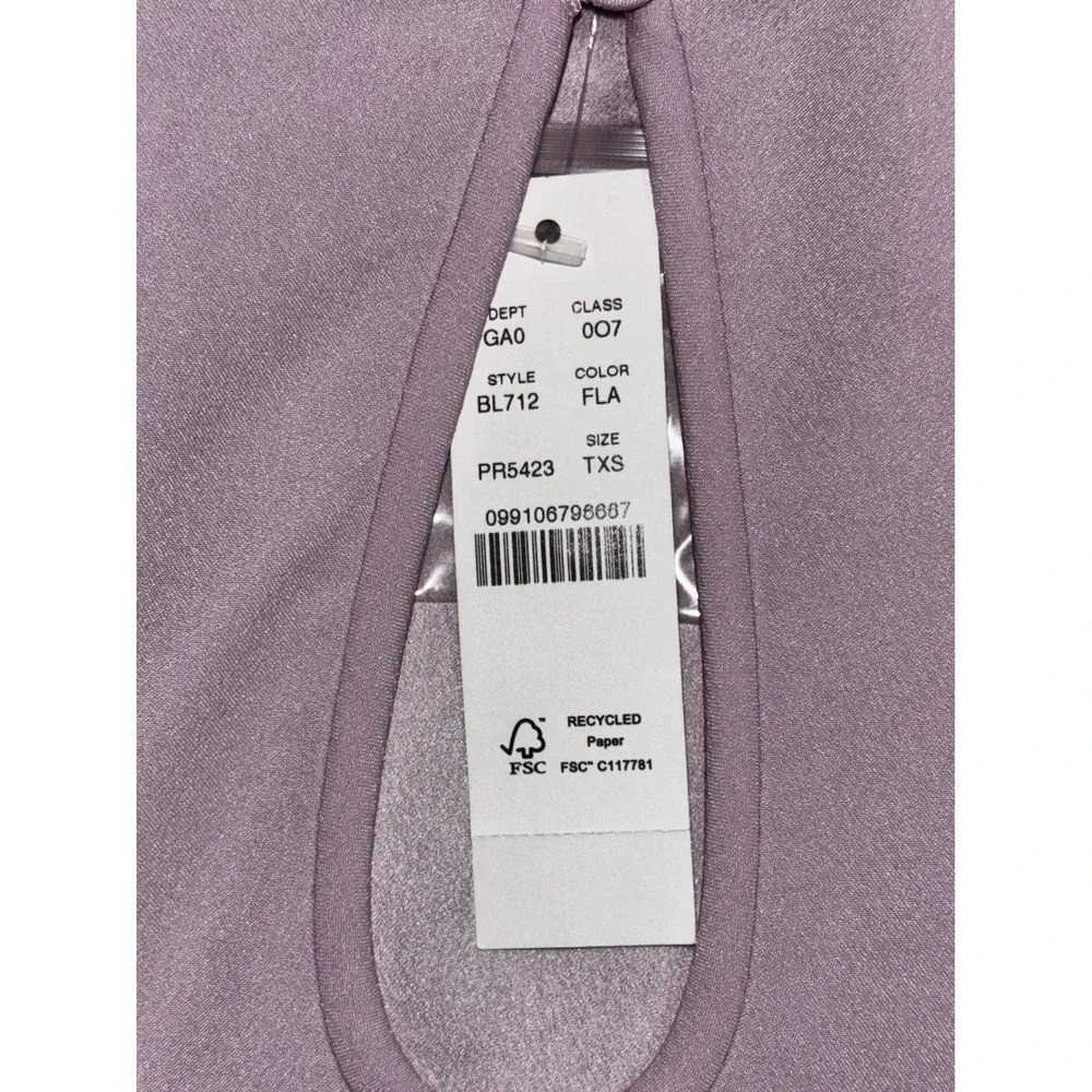 J. Crew Purple‎ Puff Sleeve Keyhole Blouse Top Extra Small TXS New With Tags